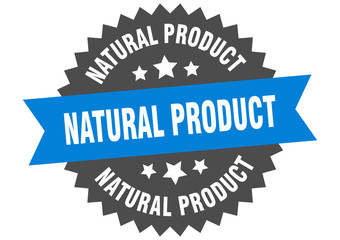 natural product sign. natural product blue-black circular band label