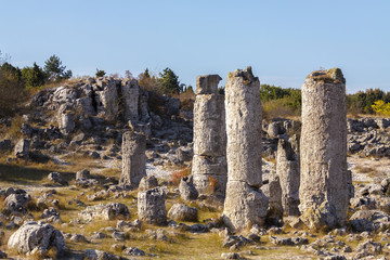 Natural rock formations with limestone composition
