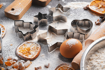 Process of cooking dough for Christmas cookies