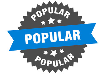 Fototapeta premium popular sign. popular blue-black circular band label
