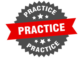 practice sign. practice red-black circular band label