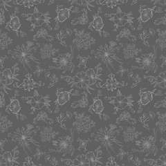 Flowers seamless pattern vector illustration hand drawing for textiles for cover for paper
