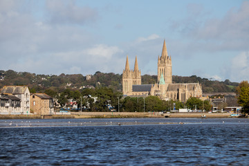 Fototapeta na wymiar The Truro cathedral from the water