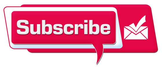 Subscribe Pink White Comment Symbol Horizontal 