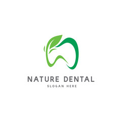 nature dental logo vector template, 