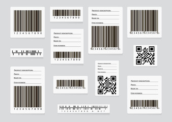 Barcode sticker set vector. 