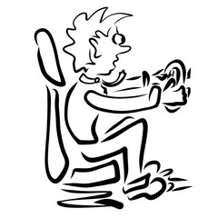 frightened driver presses the brakes, black pattern