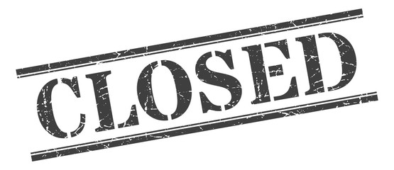 closed stamp. closed square grunge sign. closed