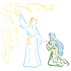 The future mother of the Savior learns from the angel about the will of God