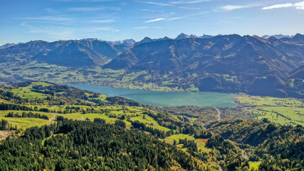 Blick Richtung Sarnersee, Kanton Obwalden, Schweiz