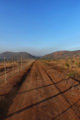 南アフリカでサファリへ向かう途中の道