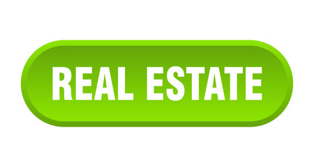 real estate button. real estate rounded green sign. real estate