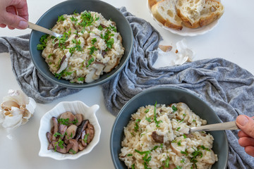 Risotto with porcini mushrooms (Boletus edible)