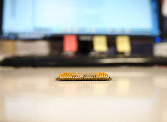 processor from a computer on a white table