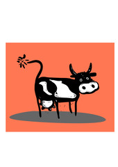 Funny cow vector illustration