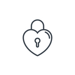 padlock shaped heart icon line design