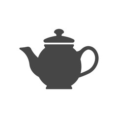 Teapot silhouette illustration icon isolated on white background.