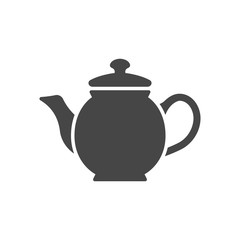 Teapot silhouette illustration icon isolated on white background.