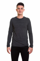 Fototapeta premium Studio portrait of Spanish man isolated against white background