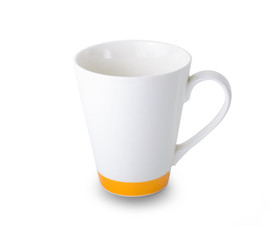 white ceramic cup on white background