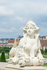 Sphinx statue in the Belvedere Garden in Vienna, Austria