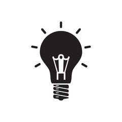 bulb icon in trendy flat design