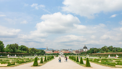 Fototapeta premium View at Belvedere gardens in Vienna , Austria