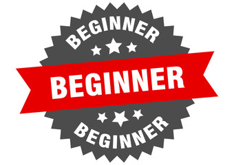 Obraz premium beginner sign. beginner red-black circular band label