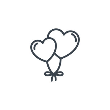heart shaped balloons icon line design