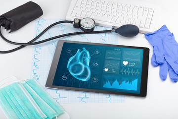 Close up of modern medical diagnostics concept