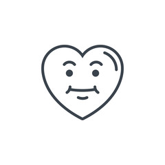 heart kawaii icon line design