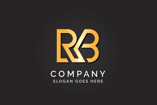 Luxury initial letter RKB golden gold color logo design