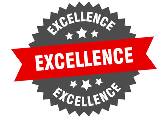 excellence sign. excellence red-black circular band label