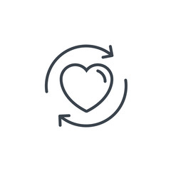 reload heart arrows icon line design