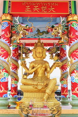 Chinese style. Is a tourist attraction for tourists to pay homage to Chinese gods in Chonburi, Thailand	