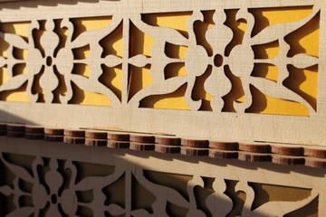 Beautiful wooden box with patterns