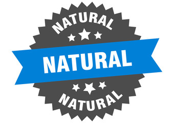 natural sign. natural blue-black circular band label
