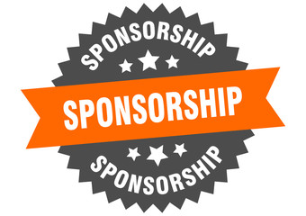 sponsorship sign. sponsorship orange-black circular band label