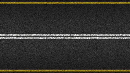 Asphalt highway textured vector background. Paved road with a dividing stripes - obrazy, fototapety, plakaty