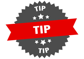 tip sign. tip red-black circular band label
