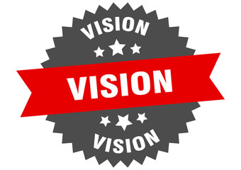 vision sign. vision red-black circular band label