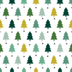 Seamless decorative Christmas tree, vector illustration