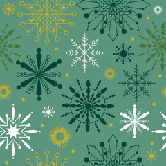 Seamless pattern snowflakes background, vector illustration