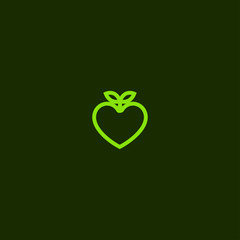 Heart Leaf Logo Design Vector Template .