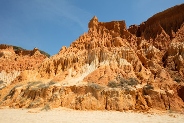 Fototapeta premium Felsenküste aus Sandstein, Atlantikküste, Algarve, Portugal, Europa
