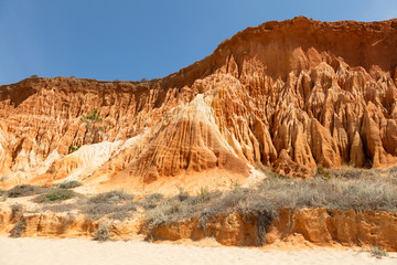 Felsenküste aus Sandstein, Atlantikküste, Algarve, Portugal, Europa