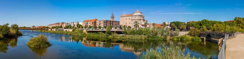 The Tajo River as it passes through Talavera de la Reina, Toledo, Spain