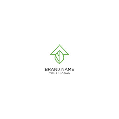 green house logo vector green home stock vector