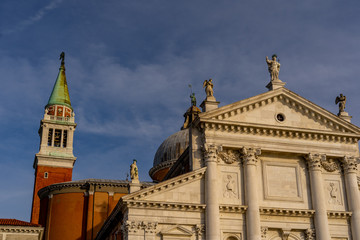 Fototapeta na wymiar San Giorgio campanile in Venice Italy europe. Beautiful image of San Giorgio in venice during sunset