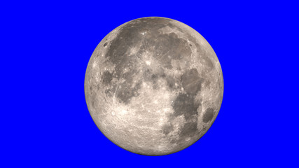 Full moon. Blue background. Elements of this image furnished by NASA.